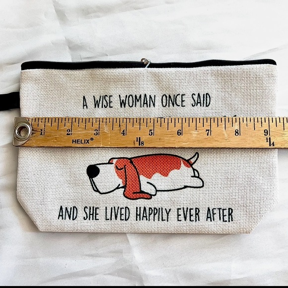 Funny Dog Print Canvas Zippered Pouch - Picture 2 of 6